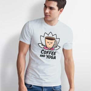 coffee and yoga t shirt, cute meditation tee, funny shirt, lover gift, zen relaxing trendy t for
