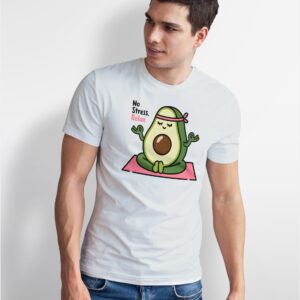 meditating avocado t shirt, funny yoga shirt, no stress relax tee, cute gift, meditation zen fruit lover