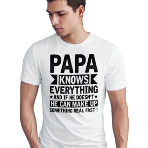 Home papa knows everything t shirt, funny dad shirt, gift for father's day tee, best ever, joke cool father tshirt
