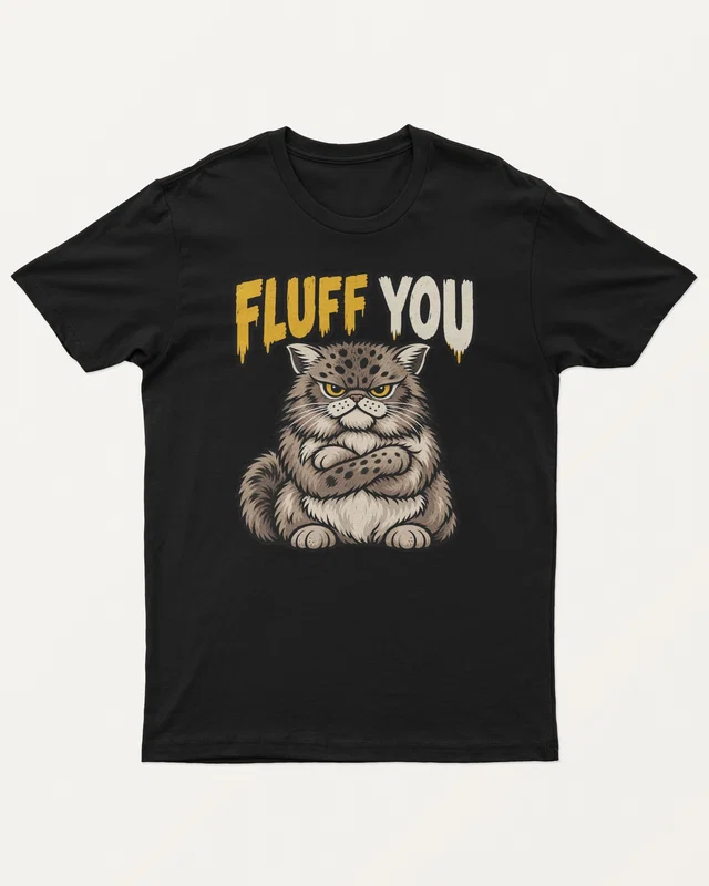 Fluff You Regular T-Shirt in Black — front