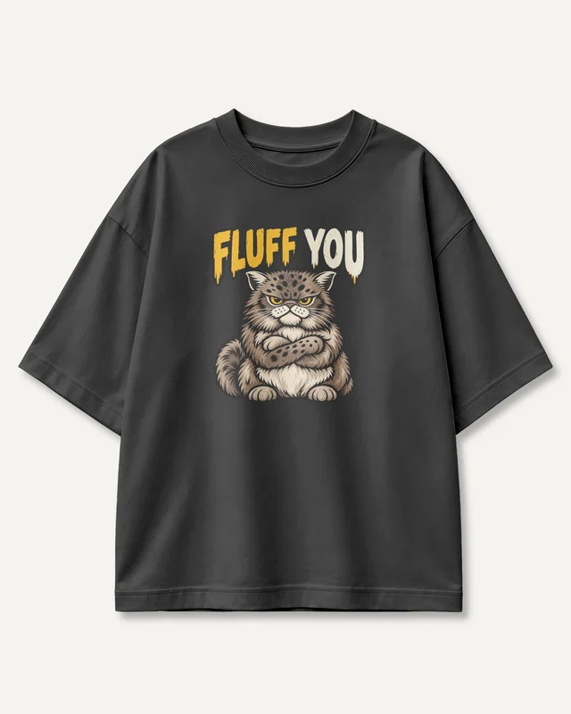 Fluff You Oversized T-Shirt in Black — front