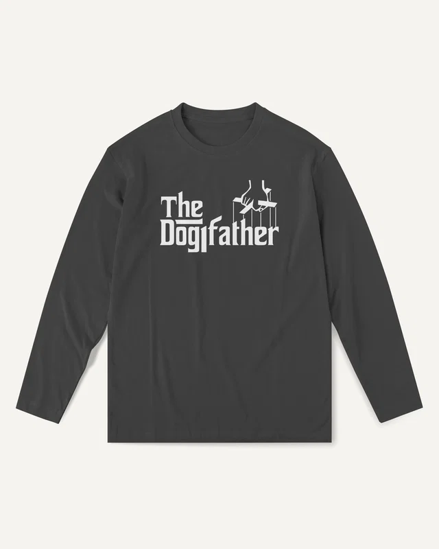 The Dogfather Long-Sleeve T-Shirt in Black — front
