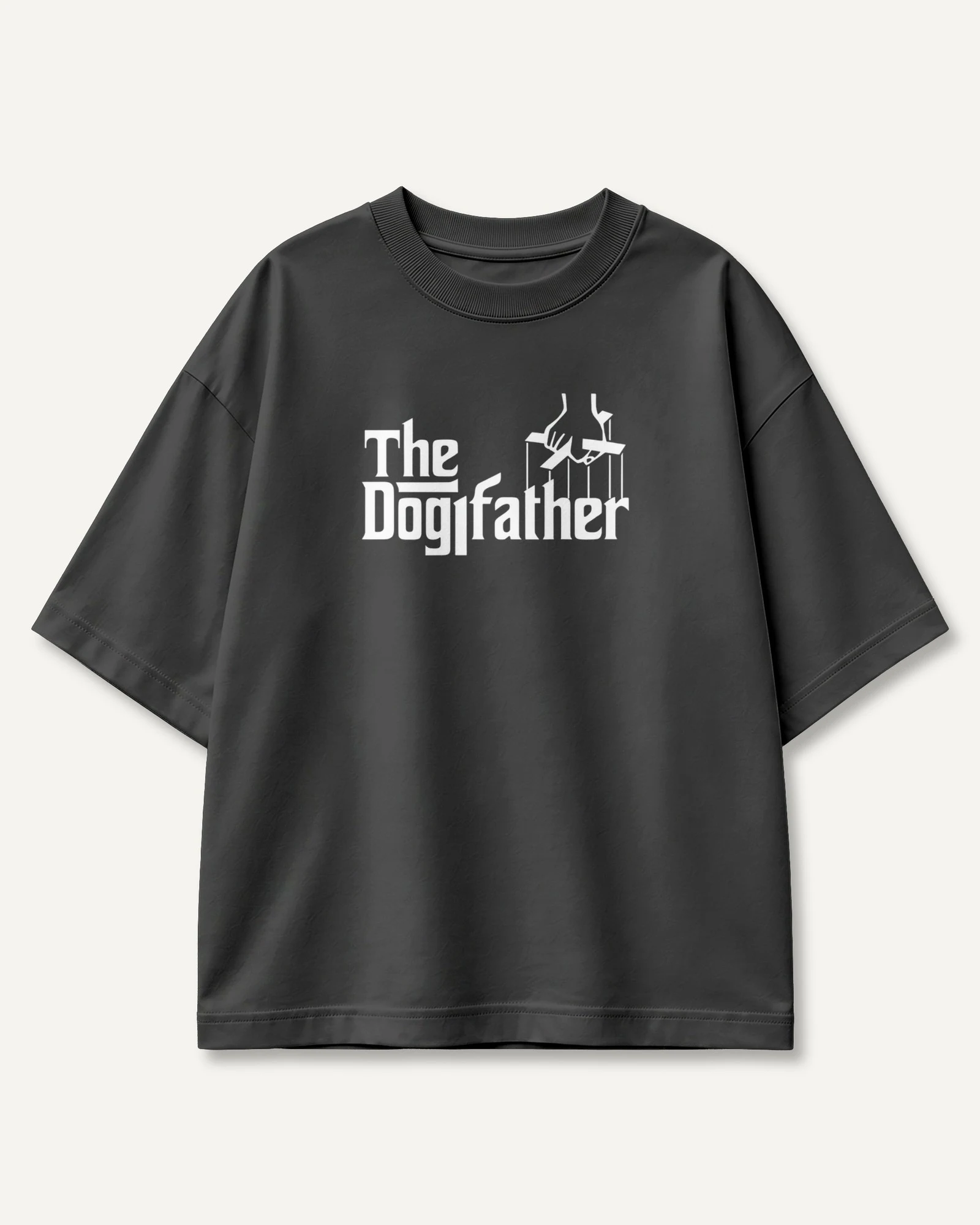The Dogfather Oversized T-Shirt in Black — front The Dogfather Oversized T-Shirt in Black — front