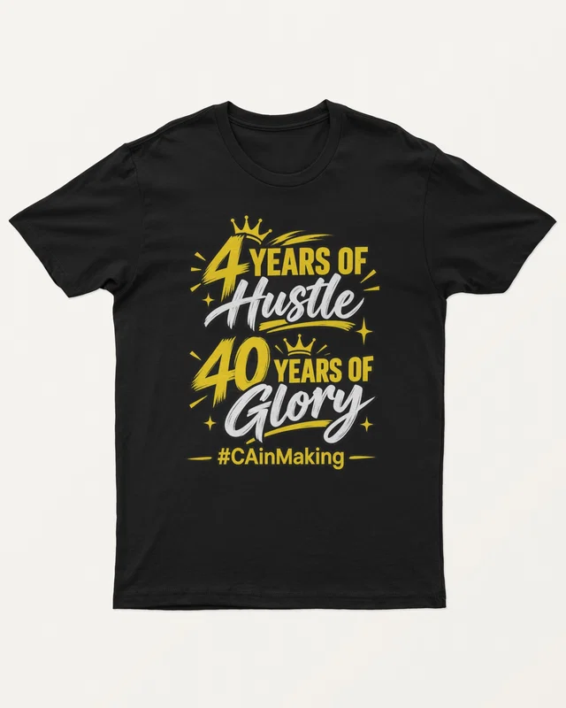 Four Years of Hustle Forty Years of Glory Regular T-Shirt in Black — front
