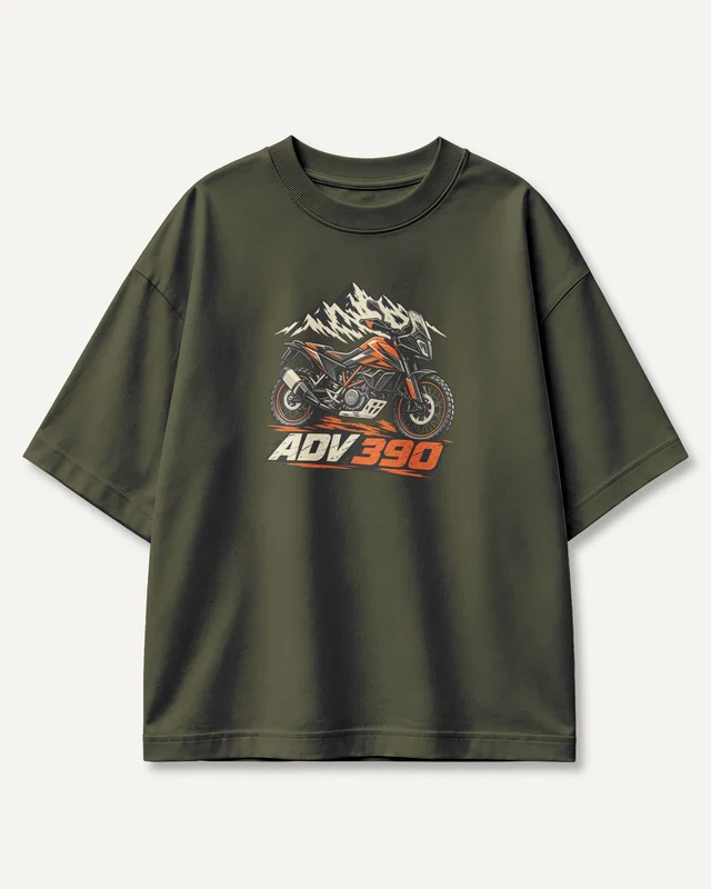 ADV 390 Oversized T-Shirt in Olive Green — front