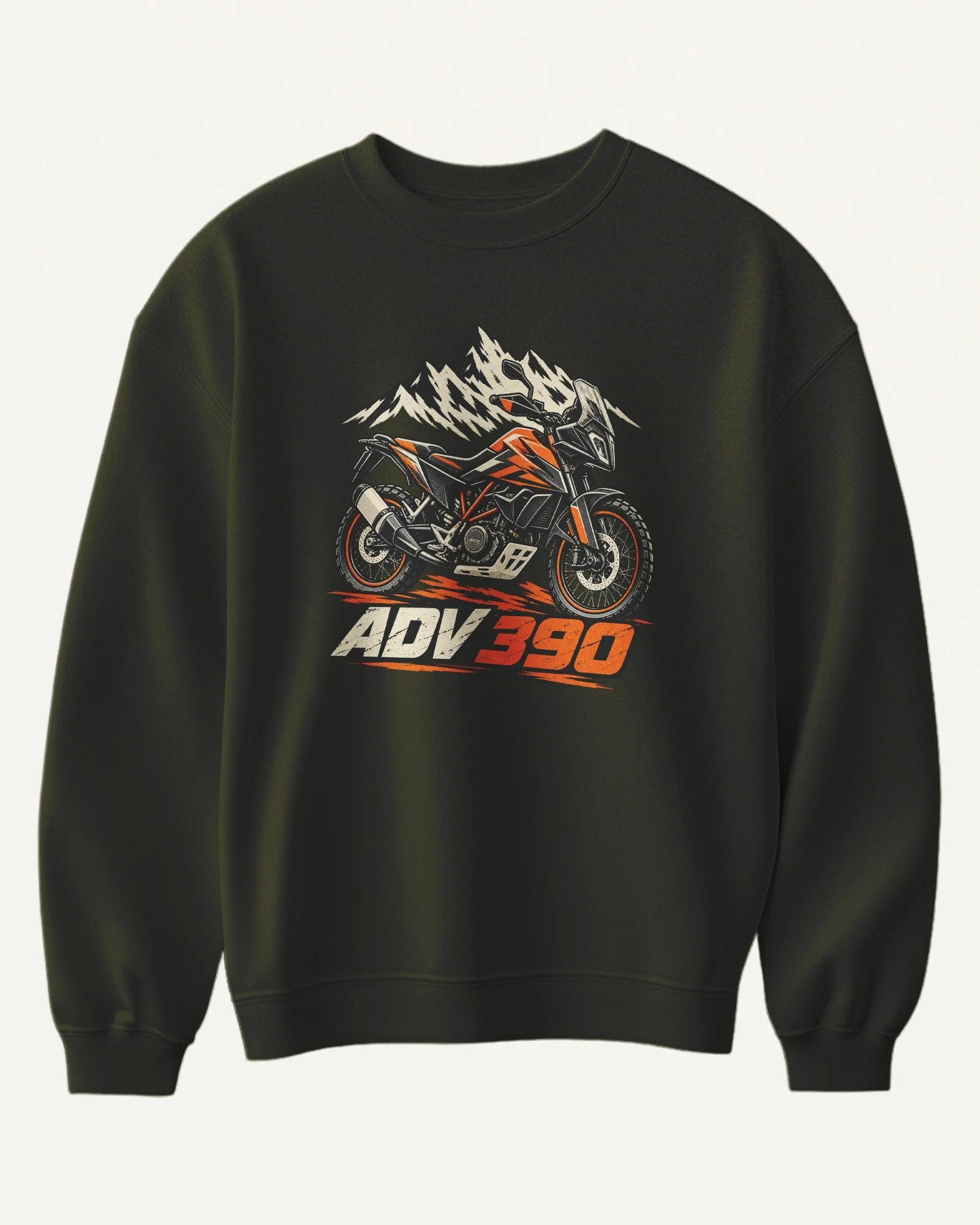 ADV 390 Sweatshirt in Olive Green — front ADV 390 Sweatshirt in Olive Green — front