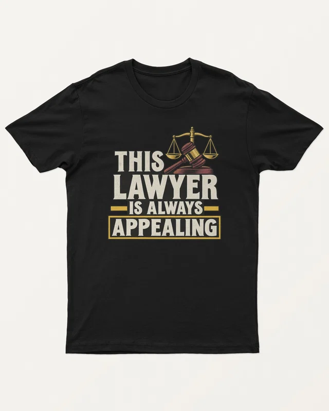 This Lawyer Is Always Appealing Regular T-Shirt in Black — front