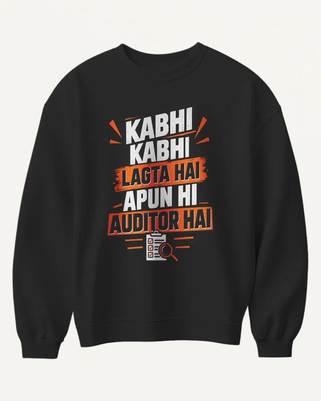 Apun Hi Auditor Hai Sweatshirt in Black — front