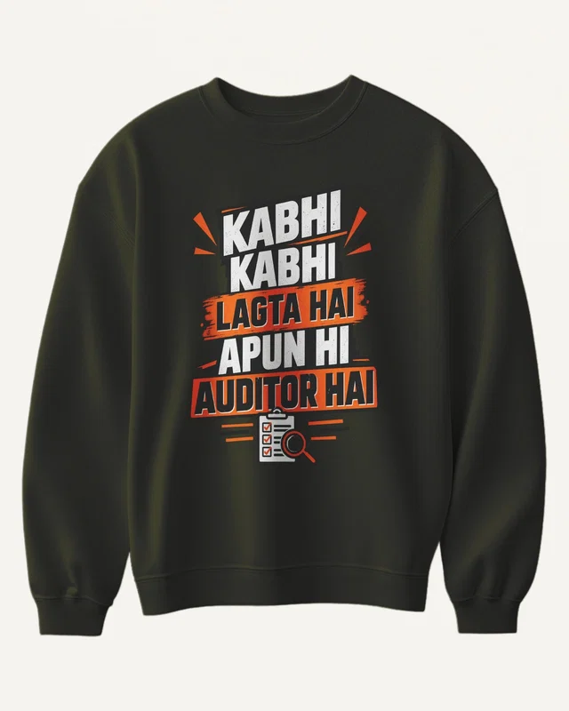 Apun Hi Auditor Hai Sweatshirt in Olive Green — front