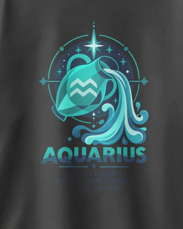 Aquarius Oversized T-Shirt in Black — design detail