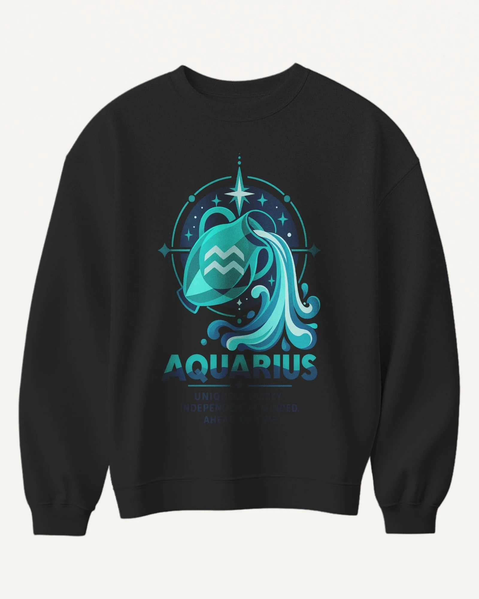 Aquarius Sweatshirt in Black — front Aquarius Sweatshirt in Black — front