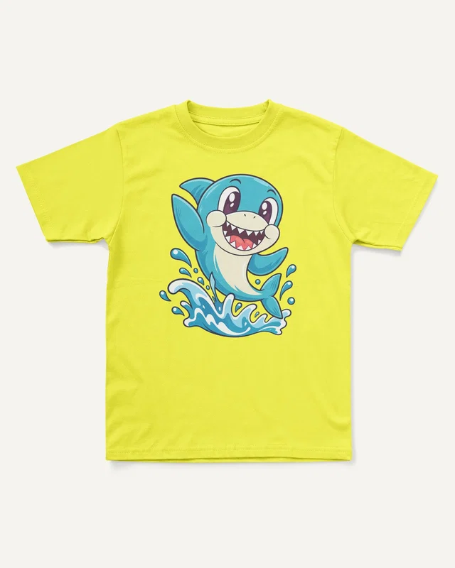 Baby Shark Kids’ T-Shirt in New Yellow — front