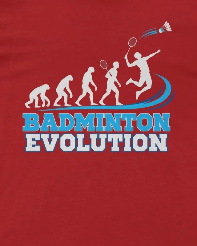 Badminton Evolution Regular T-Shirt in Red — design detail