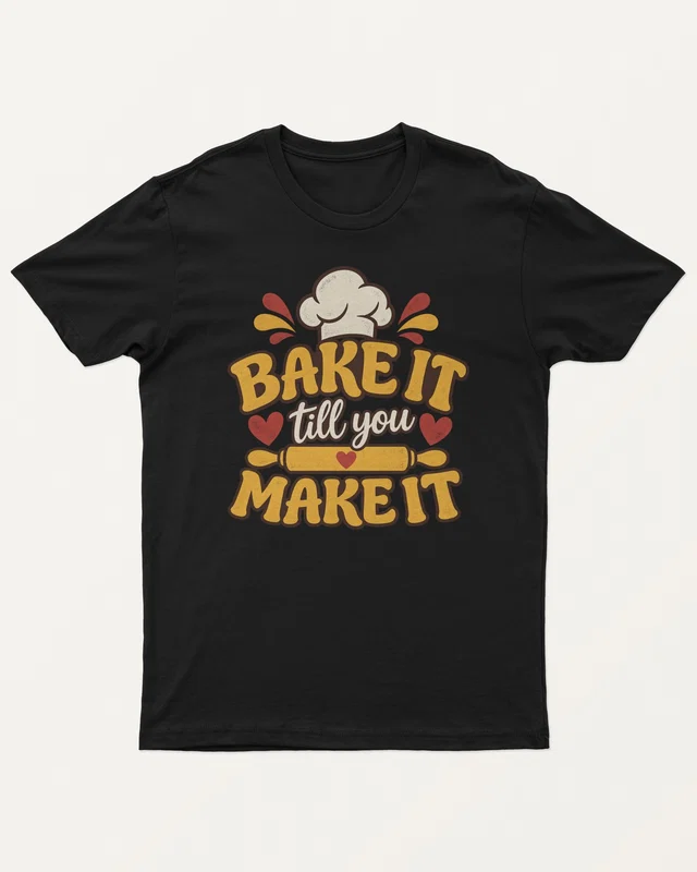 Bake It Till You Make It Regular T-Shirt in Black — front