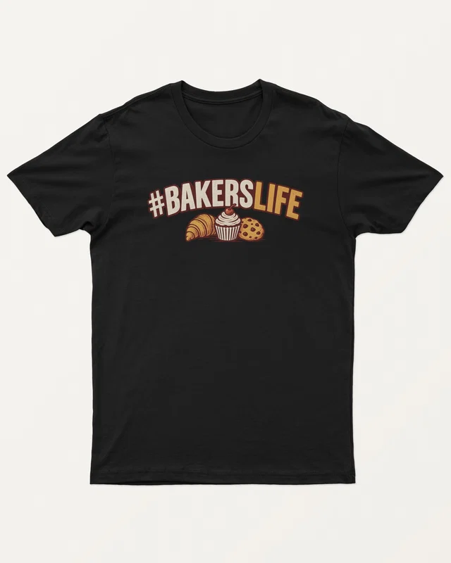 Baker's Life Regular T-Shirt in Black — front
