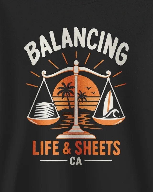 Balancing Life and Sheets Sweatshirt in Black — design detail