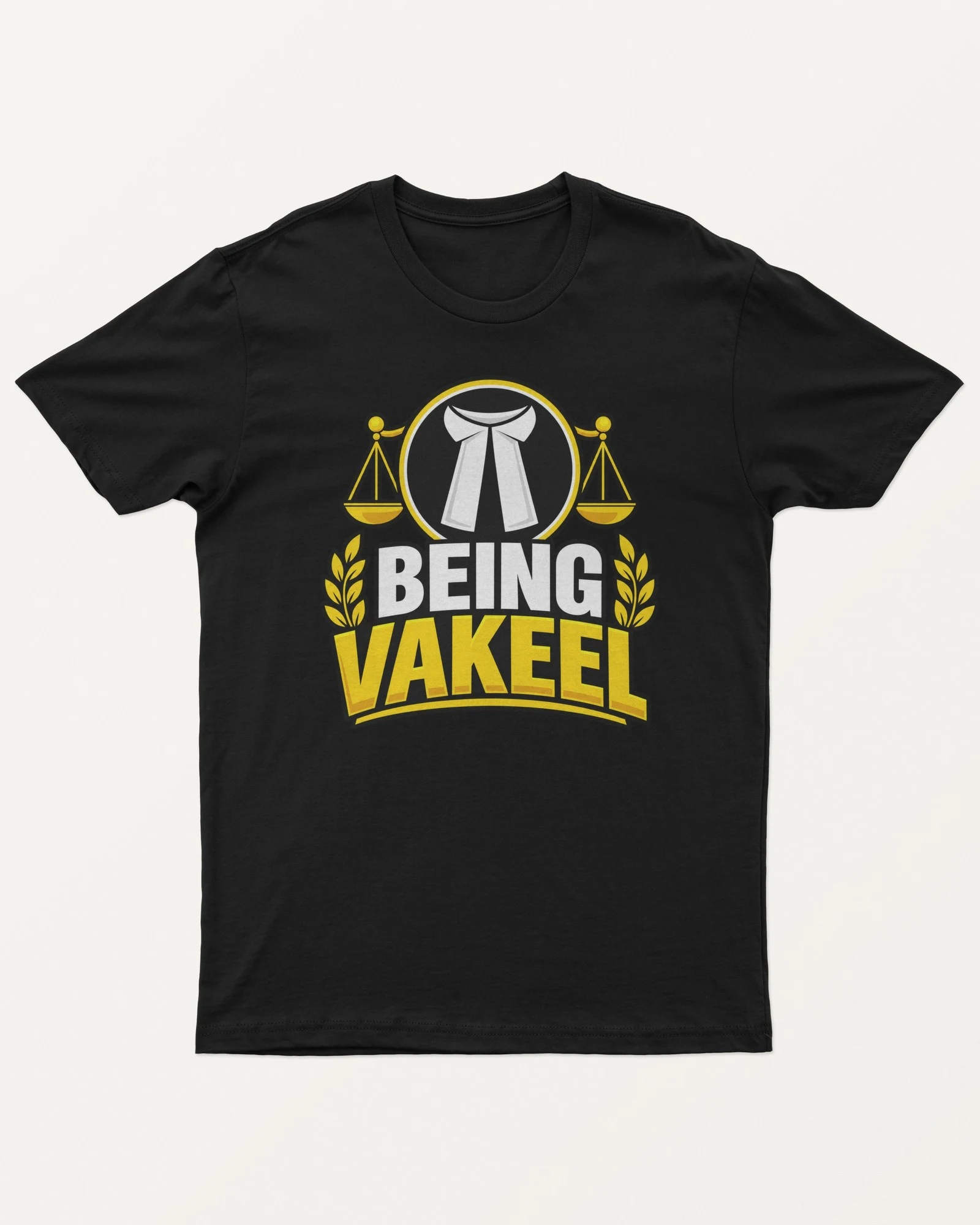 Being Vakeel Regular T-Shirt in Black — front Being Vakeel Regular T-Shirt in Black — front