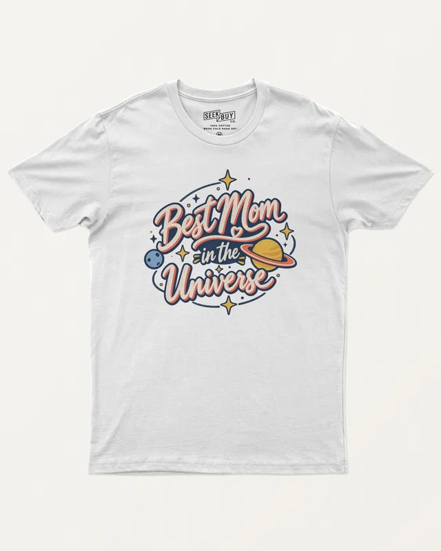 Best Mom in the Universe Regular T-Shirt in White — front
