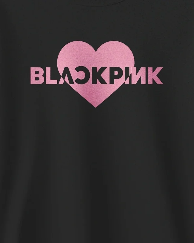 Blackpink Heart Sweatshirt in Black — design detail