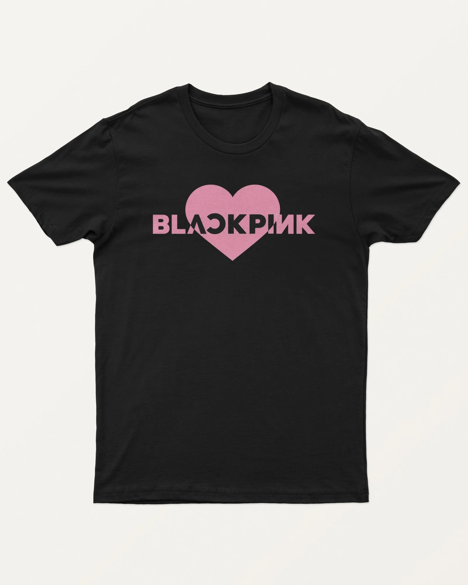 Blackpink Heart Regular T-Shirt in Black — front Blackpink Heart Regular T-Shirt in Black — front