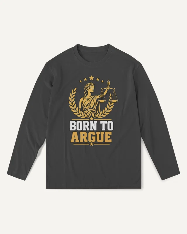 Born to Argue Long-Sleeve T-Shirt in Black — front
