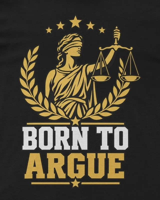 Born to Argue Regular T-Shirt in Black — design detail