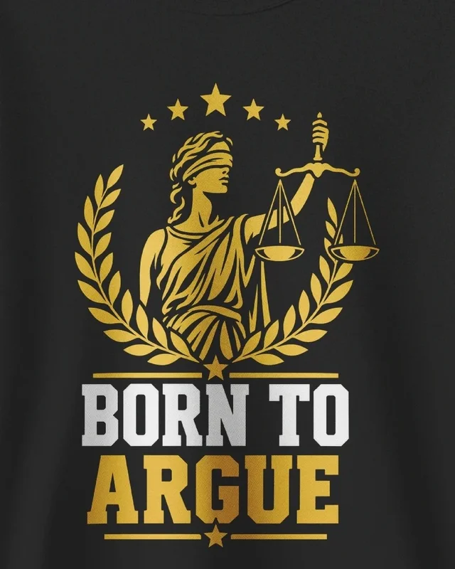 Born to Argue Sweatshirt in Black — design detail