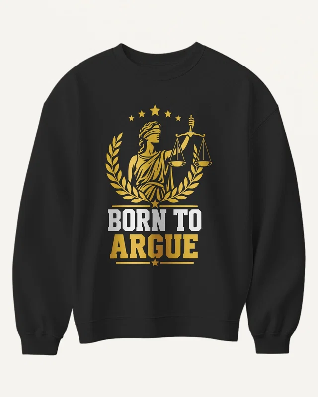 Born to Argue Sweatshirt in Black — front