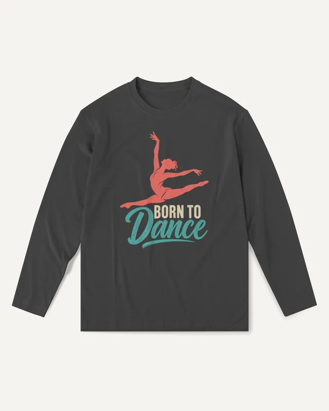 Born to Dance Long-Sleeve T-Shirt in Black — front