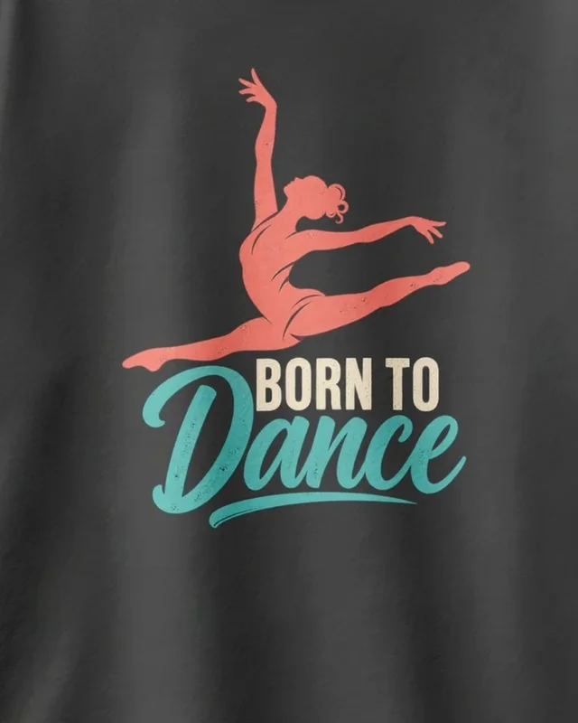 Born to Dance Oversized T-Shirt in Black — design detail