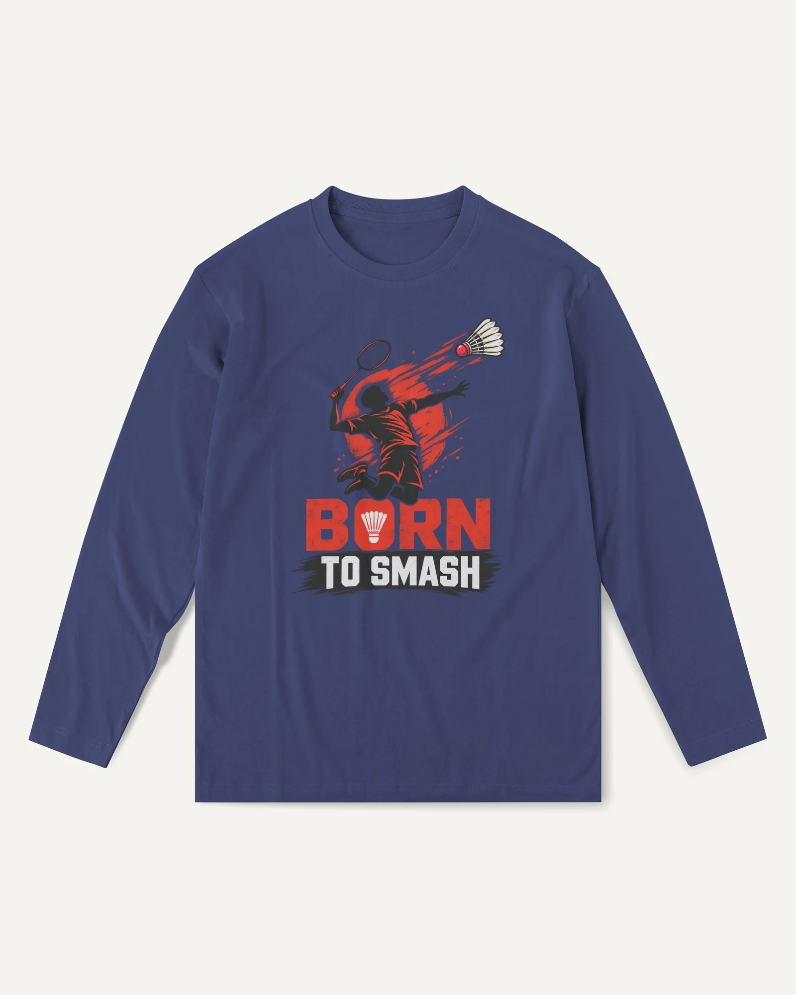 Born to Smash Long-Sleeve T-Shirt in Royal Blue — front Born to Smash Long-Sleeve T-Shirt in Royal Blue — front