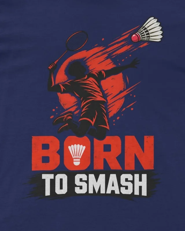 Born to Smash Regular T-Shirt in Royal Blue — design detail