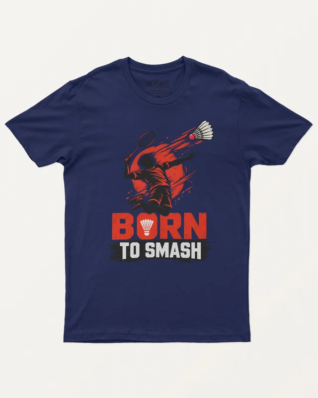 Born to Smash Regular T-Shirt in Royal Blue — front