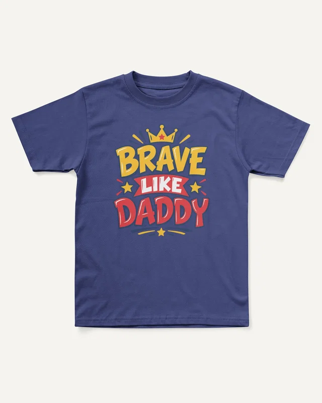 Brave Like Daddy Kids’ T-Shirt in Royal Blue — front