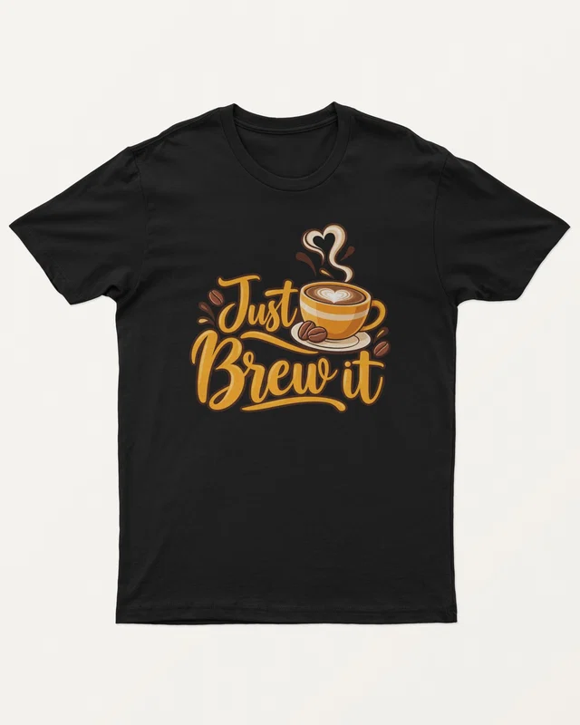 Just Brew It Regular T-Shirt in Black — front