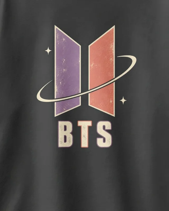 BTS Galaxy Oversized T-Shirt in Black — design detail