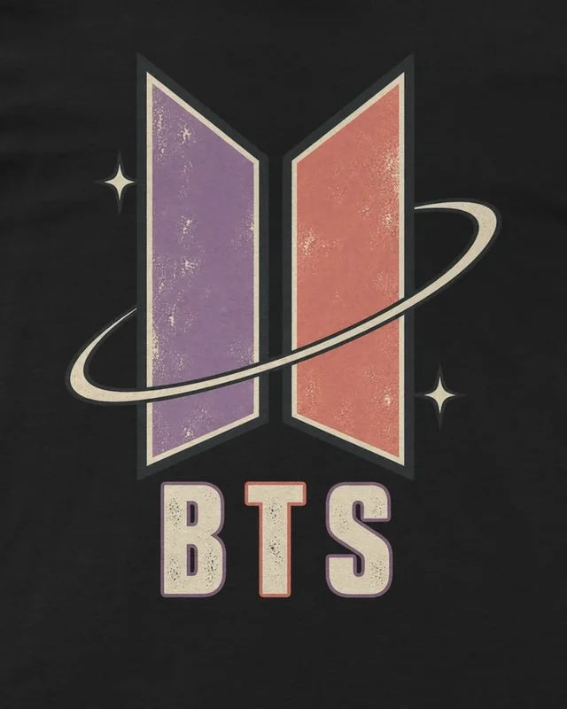 BTS Galaxy Regular T-Shirt in Black — design detail
