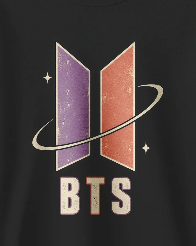 BTS Galaxy Sweatshirt in Black — design detail