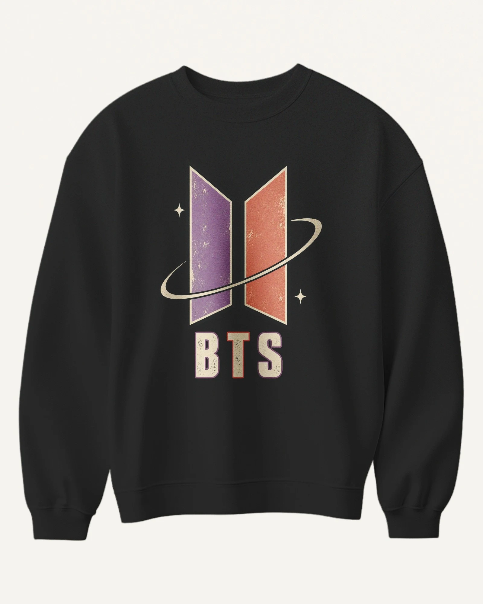 BTS Galaxy Sweatshirt in Black — front BTS Galaxy Sweatshirt in Black — front