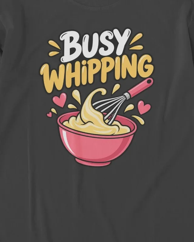 Busy Whipping Long-Sleeve T-Shirt in Black — design detail