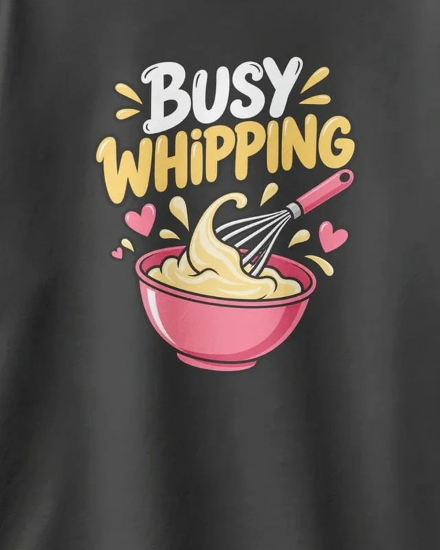 Busy Whipping Oversized T-Shirt in Black — design detail