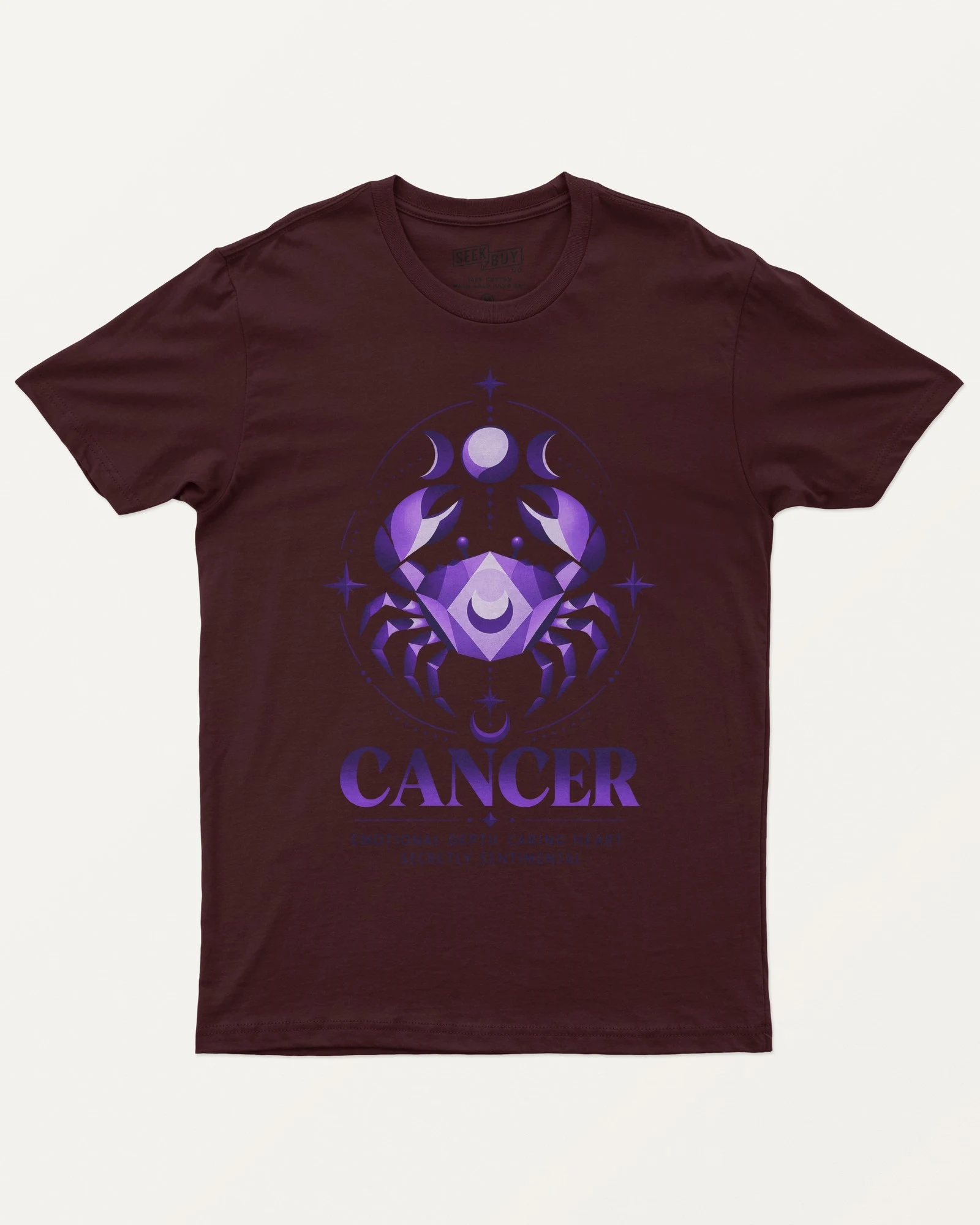 Cancer Regular T-Shirt in Maroon — front Cancer Regular T-Shirt in Maroon — front