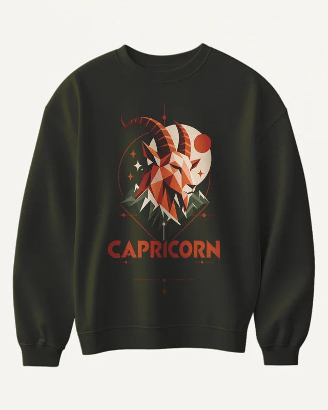 Capricorn Sweatshirt in Olive Green — front