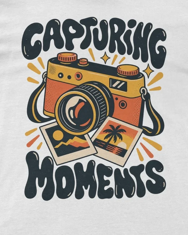 Capturing Moments Regular T-Shirt in White — design detail