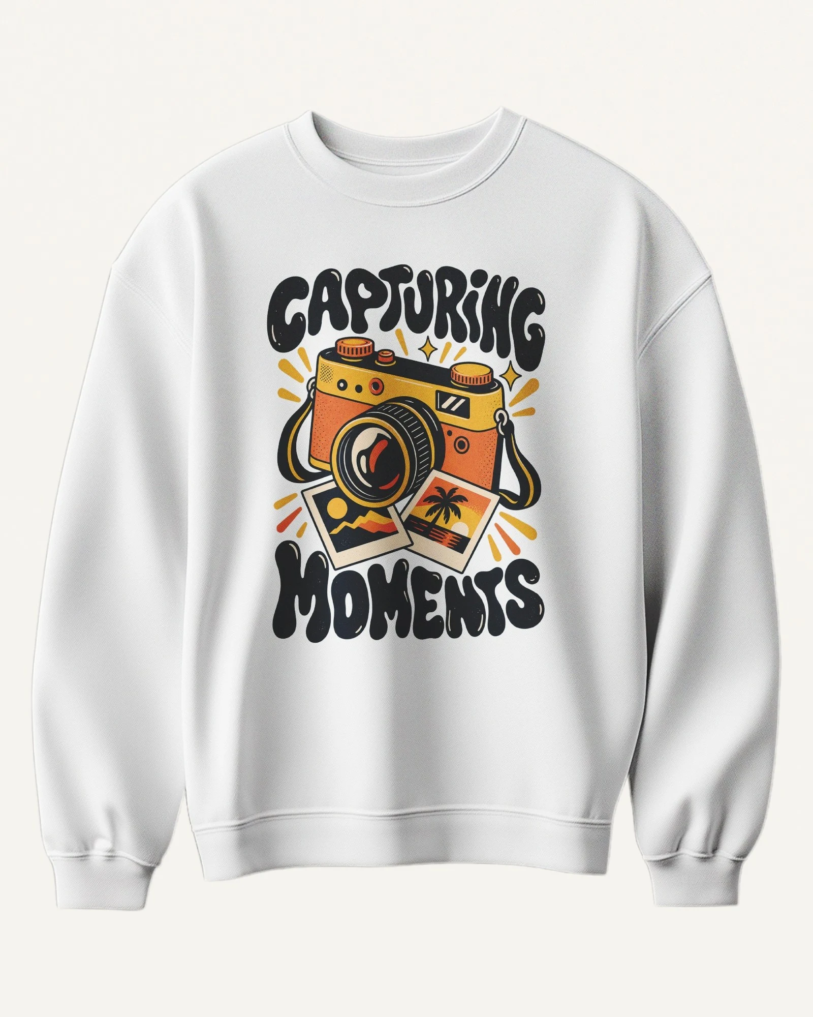 Capturing Moments Sweatshirt in White — front Capturing Moments Sweatshirt in White — front
