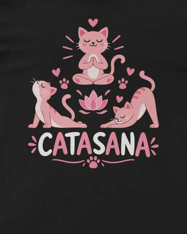 Catasana Yoga Regular T-Shirt in Black — design detail