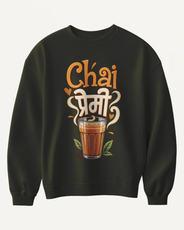 Chai Premi Sweatshirt in Olive Green — front