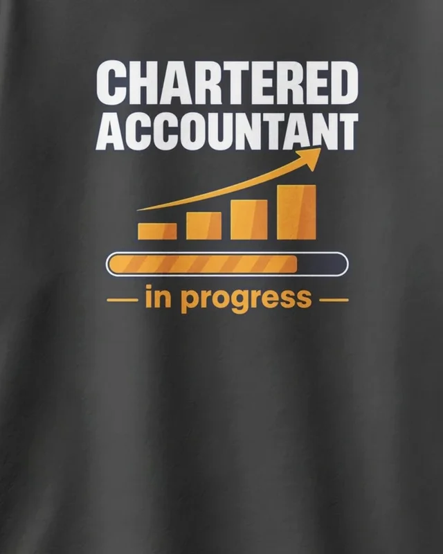 Chartered Accountant in Progress Oversized T-Shirt in Black — design detail