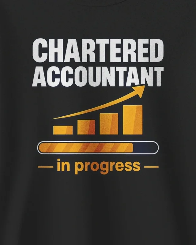 Chartered Accountant in Progress Sweatshirt in Black — design detail