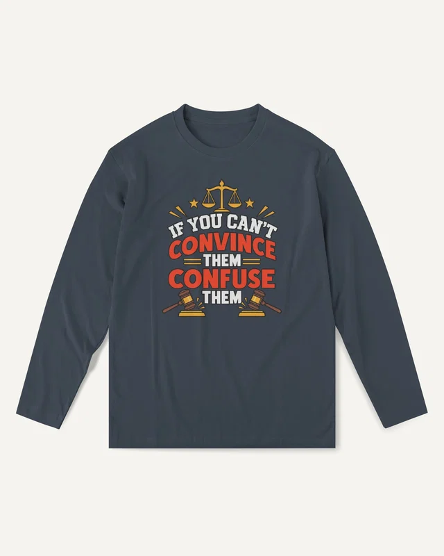 If You Can't Convince Them Confuse Them Long-Sleeve T-Shirt in Navy Blue — front